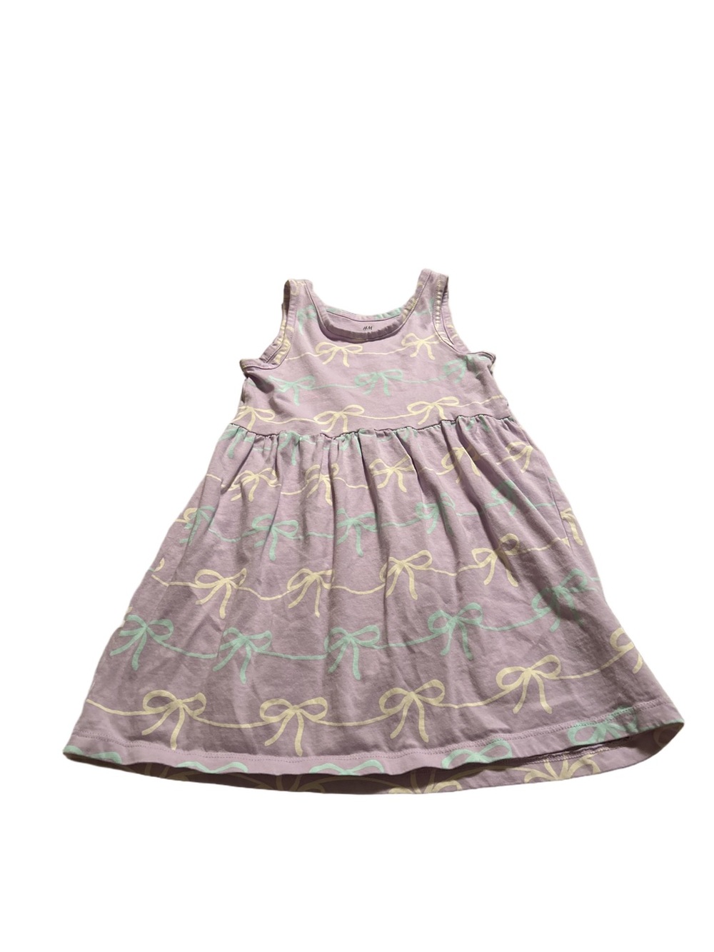 H&M Lavender Bow-Print Sleeveless Dress